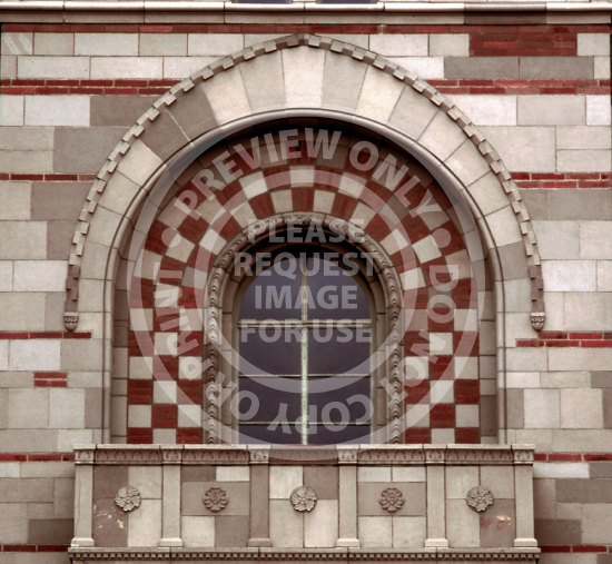 Brick Facade with Checkerboard