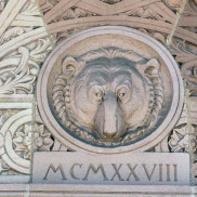 Bear Carving on Wall
