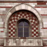 Brick Facade with Checkerboard