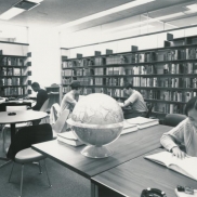 Students Studying in Research Library (c. 1980s)